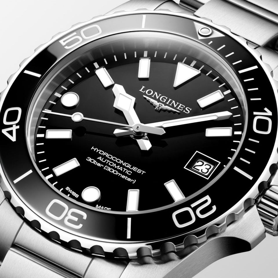 Longines Men's Hydroconquest 39mm Automatic Black Dial Watch