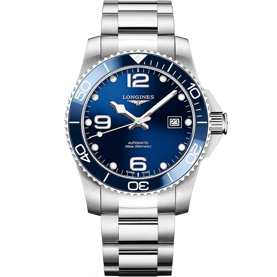 Longines Men's HYDROCONQUEST 41mm Automatic Blue Ceramic Bezel Watch