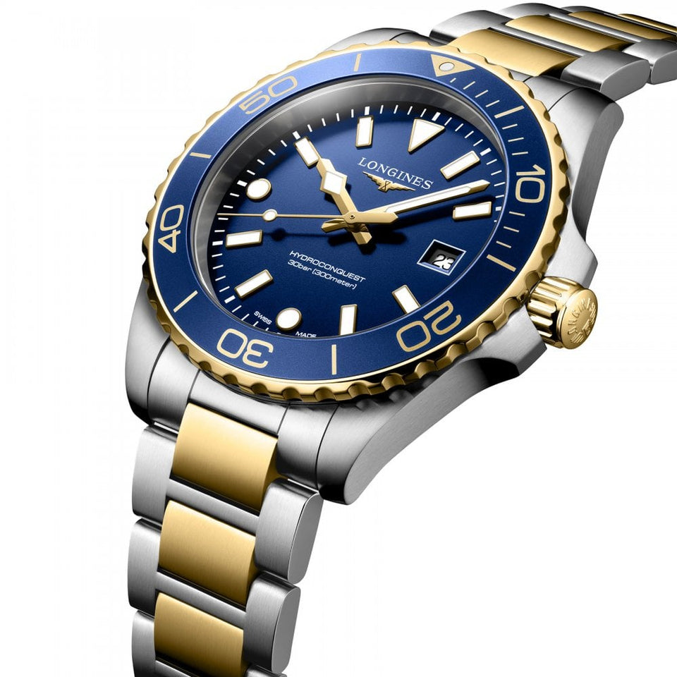 Longines Men's Hydroconquest 42mm Two Tone & Blue Quartz Watch
