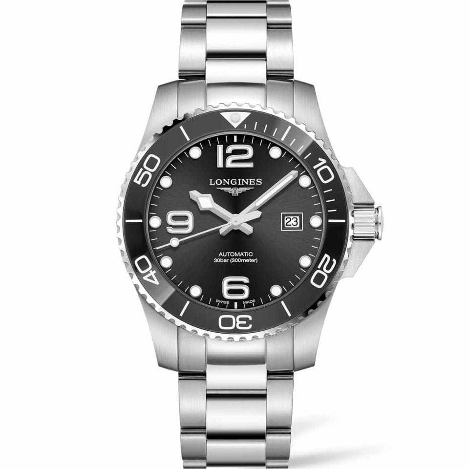 Longines Men's HYDROCONQUEST 43mm Black Ceramic Bezel Automatic Watch