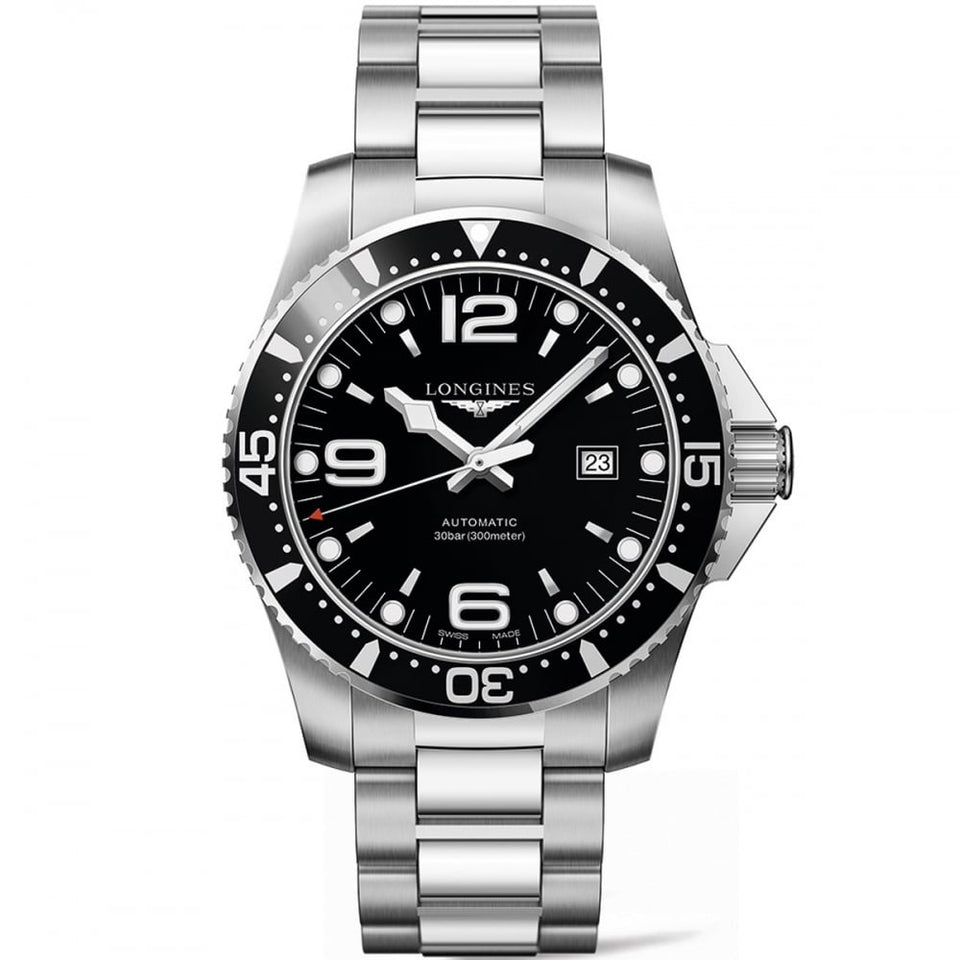 Longines Men's HYDROCONQUEST 44mm Black Dial Automatic Watch