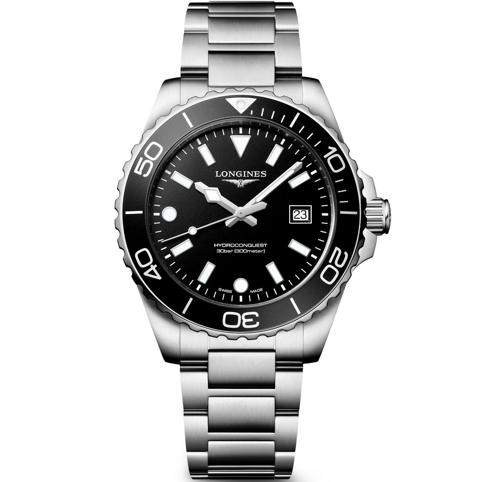 Longines Men's Hydroconquest Black 42mm Quartz Watch