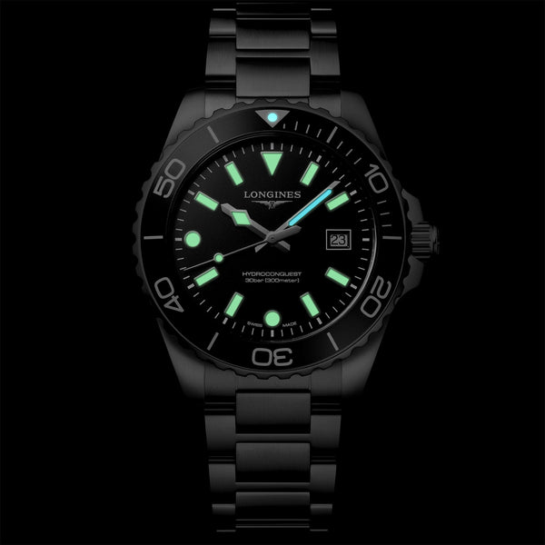 Longines Men's Hydroconquest Black 42mm Quartz Watch