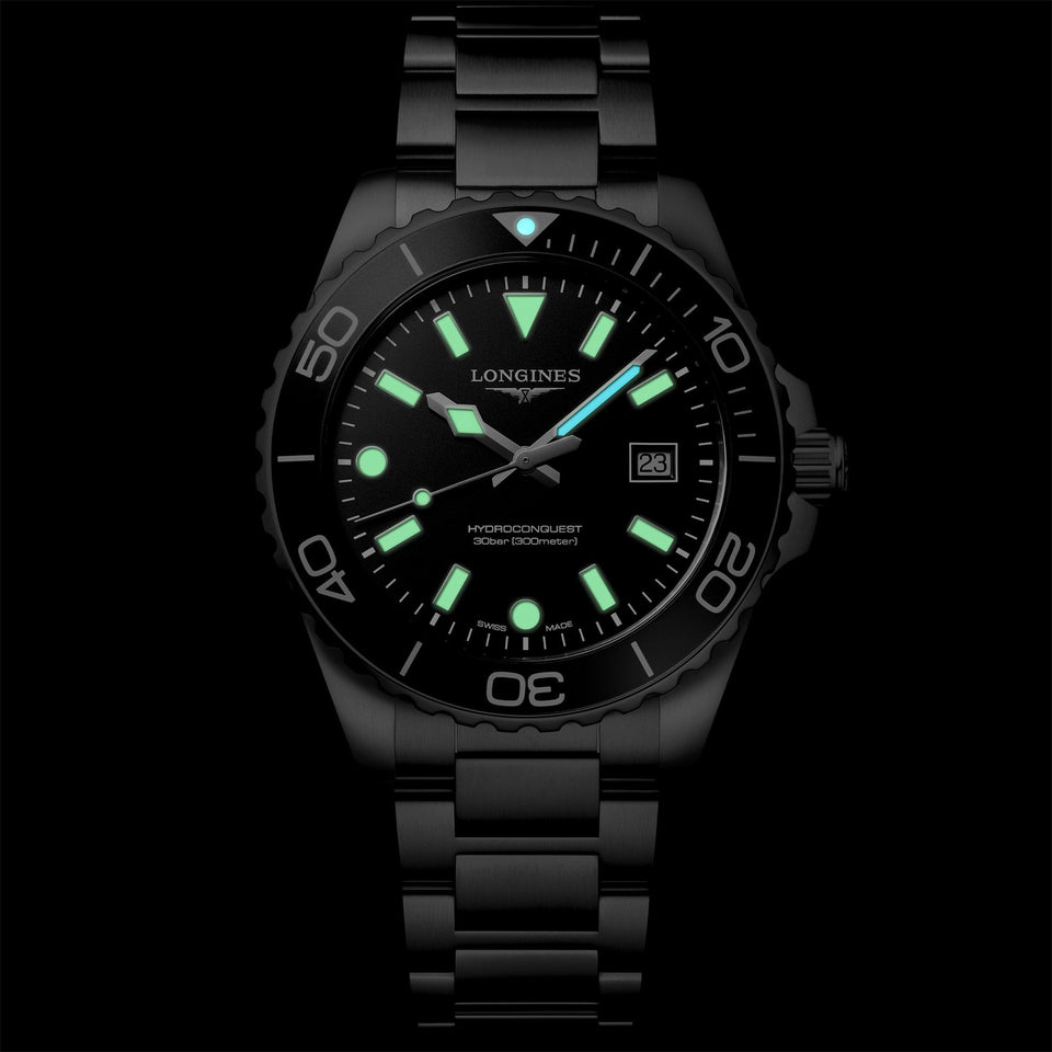 Longines Men's Hydroconquest Black 42mm Quartz Watch