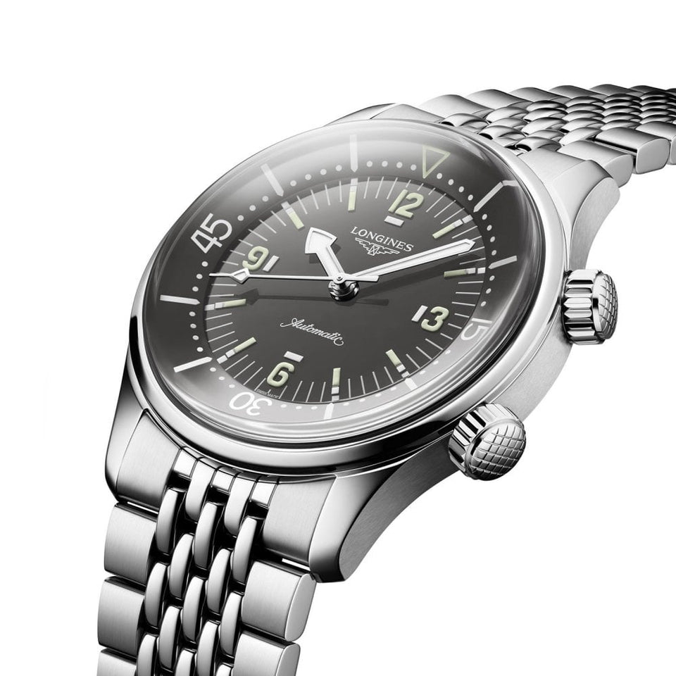Longines Men's LEGEND DIVER Grey Dial 39mm Automatic Watch