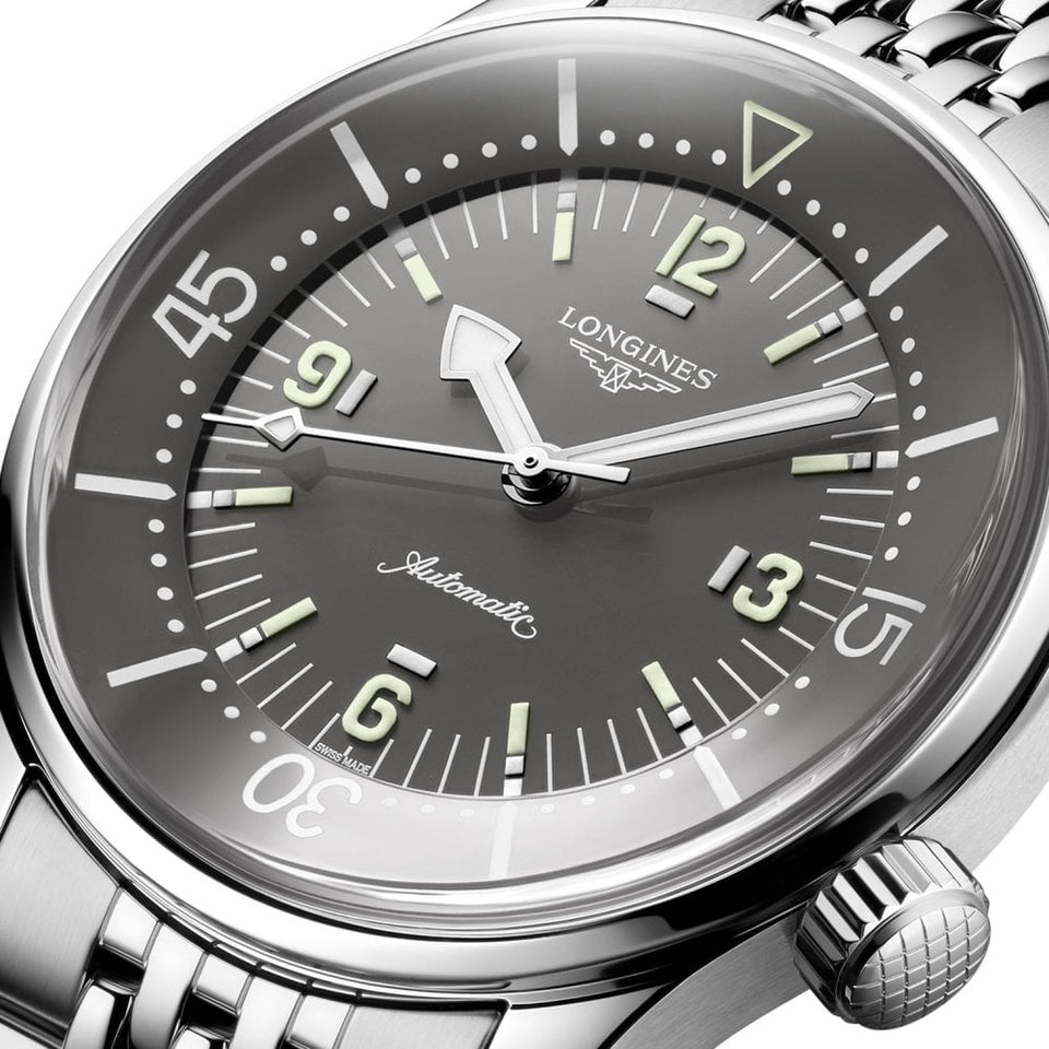 Longines Men's LEGEND DIVER Grey Dial 39mm Automatic Watch