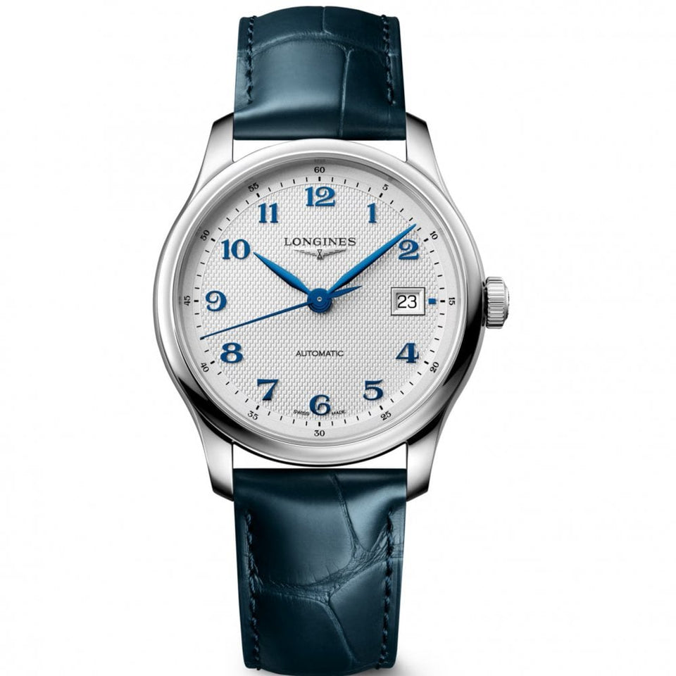 Longines Men's Master Automatic 39mm Blue Strap Watch