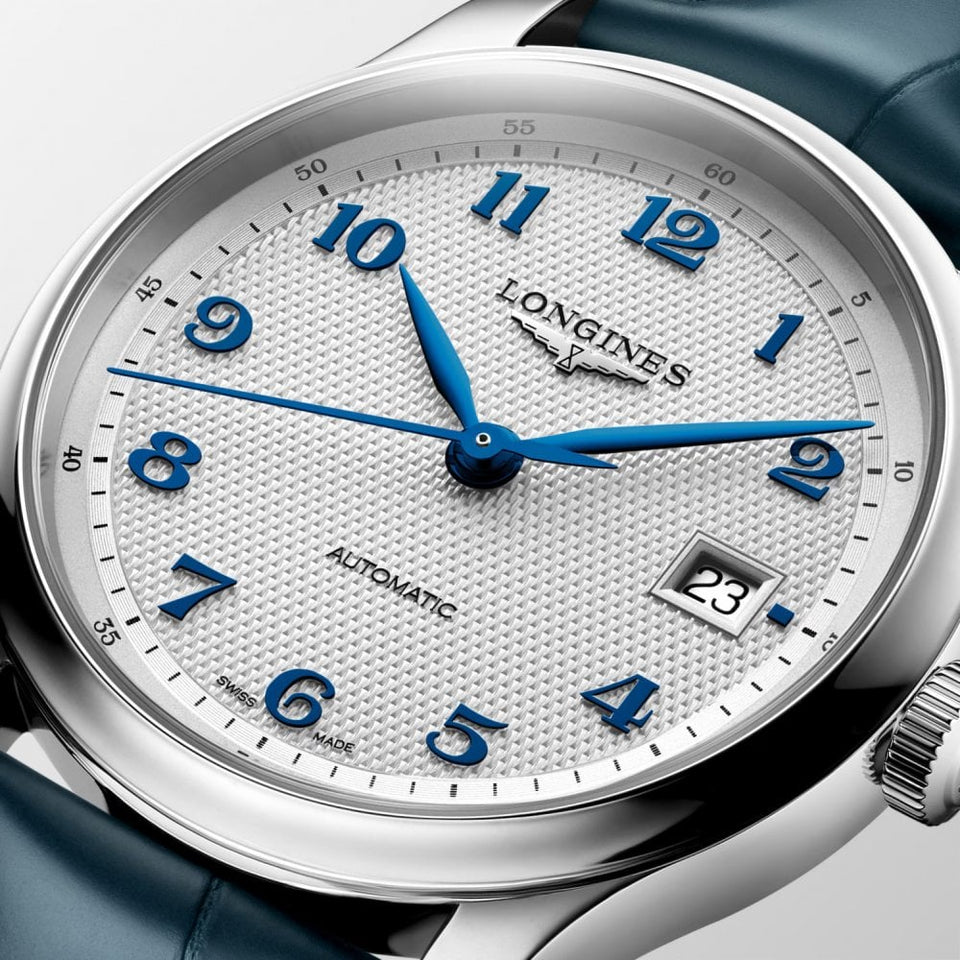Longines Men's Master Automatic 39mm Blue Strap Watch