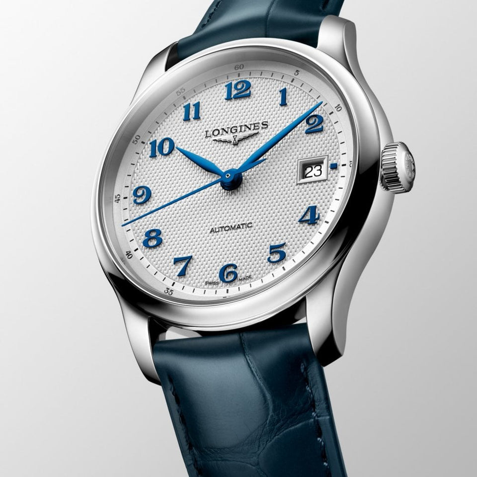 Longines Men's Master Automatic 39mm Blue Strap Watch