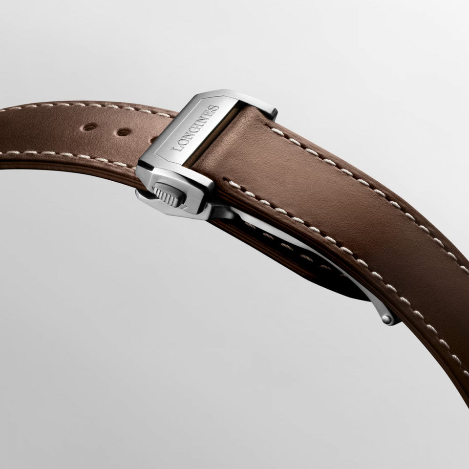 Longines Men's Spirit Pilot 39mm Automatic Brown Strap Watch