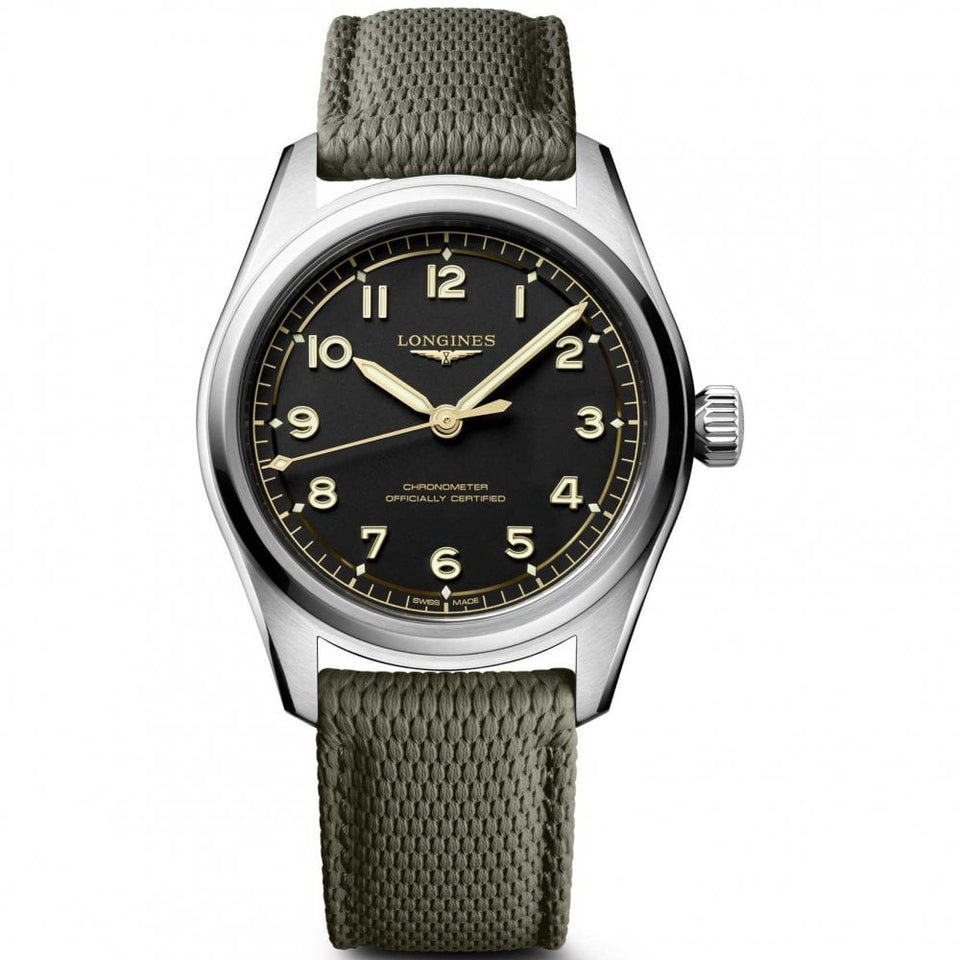 Longines Men's Spirit Pilot 39mm Automatic Rubber Strap Watch