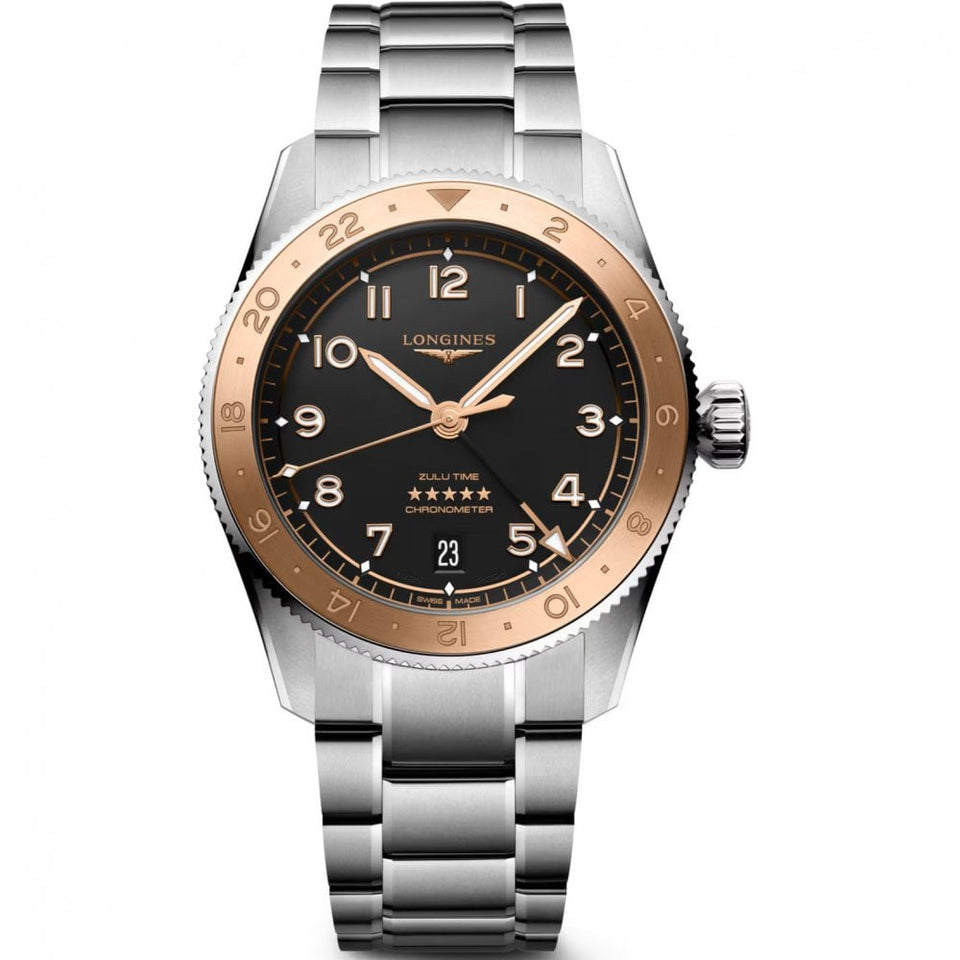 Longines Men's SPIRIT ZULU TIME 1925 39mm Rose Watch