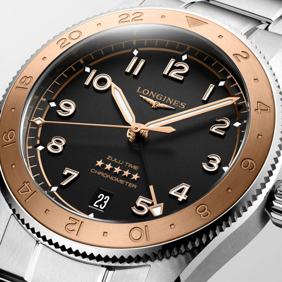 Longines Men's SPIRIT ZULU TIME 1925 39mm Rose Watch