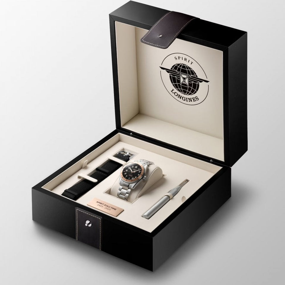 Longines Men's SPIRIT ZULU TIME 1925 39mm Rose Watch