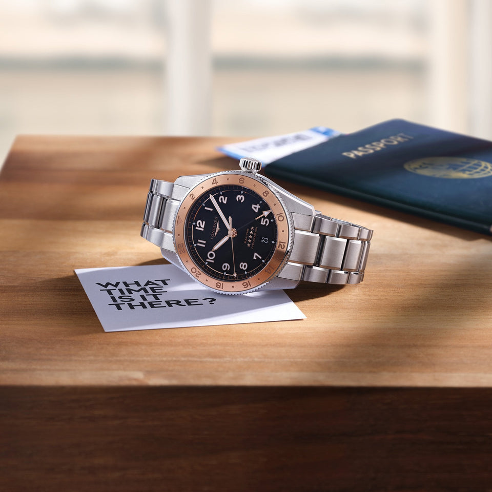 Longines Men's SPIRIT ZULU TIME 1925 39mm Rose Watch