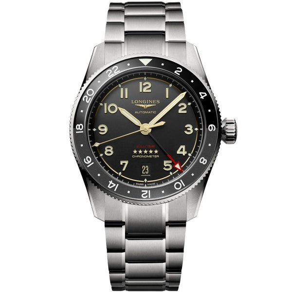 Longines Men's SPIRIT ZULU TIME 39mm Titanium GMT Watch