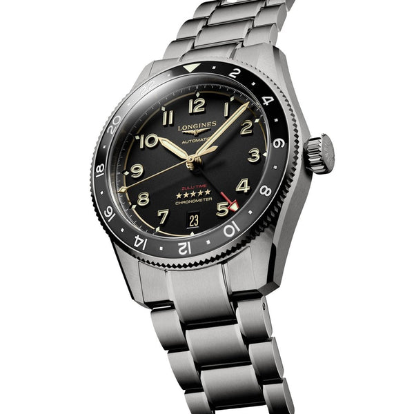 Longines Men's SPIRIT ZULU TIME 39mm Titanium GMT Watch