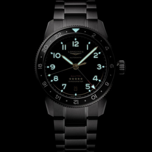 Longines Men's SPIRIT ZULU TIME 39mm Titanium GMT Watch