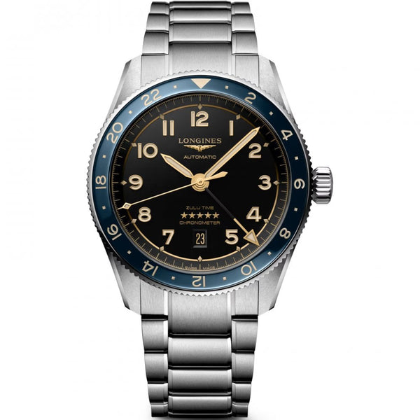 Longines Men's SPIRIT ZULU TIME 42mm Ceramic Bezel Watch