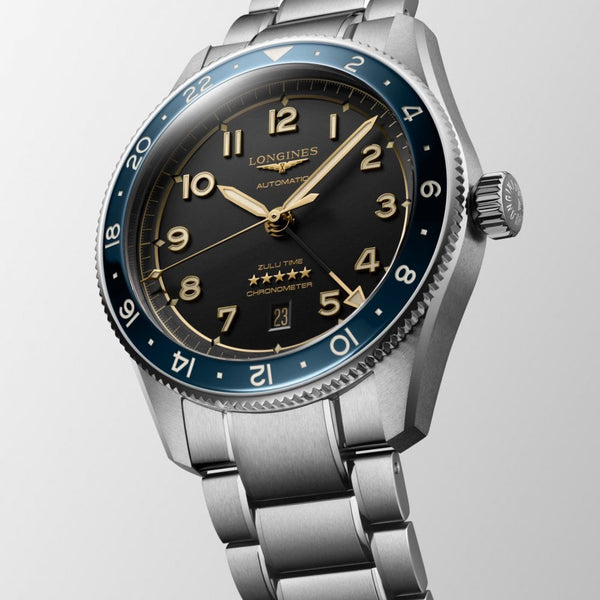 Longines Men's SPIRIT ZULU TIME 42mm Ceramic Bezel Watch
