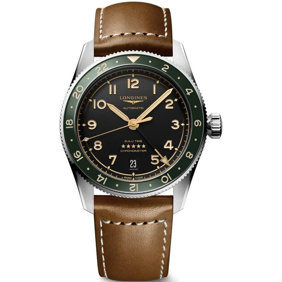 Longines SPIRIT ZULU TIME 39mm GMT Watch | Black Dial
