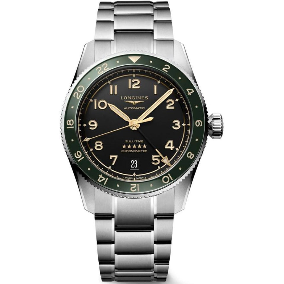 Longines SPIRIT ZULU TIME 39mm GMT Watch | Black Dial