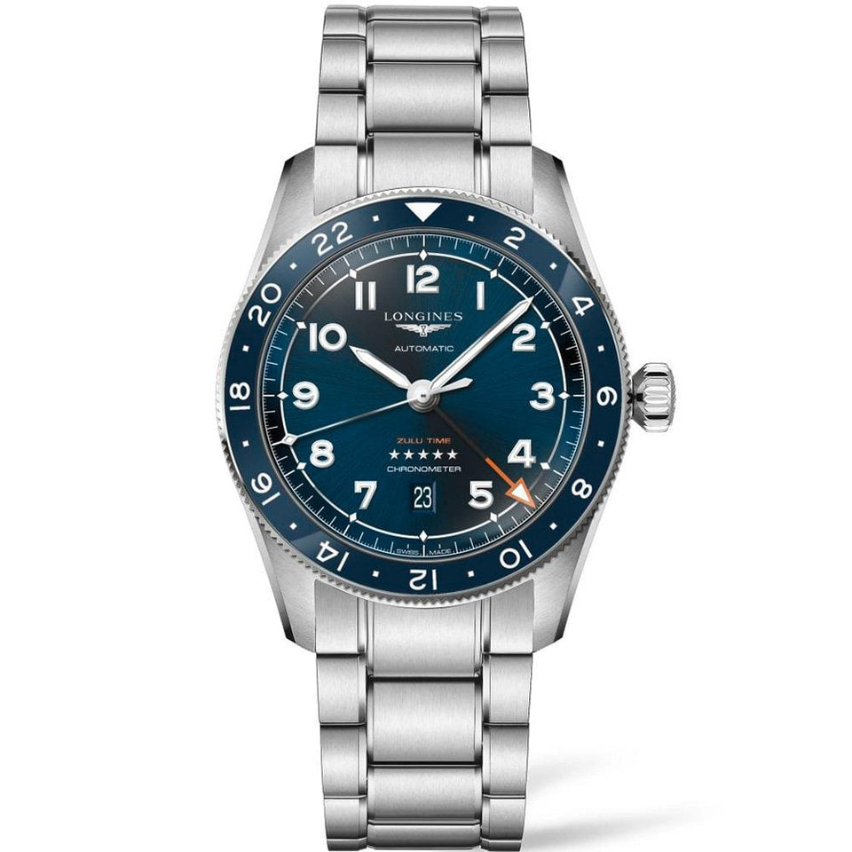Longines SPIRIT ZULU TIME 42mm GMT Watch | Blue Dial
