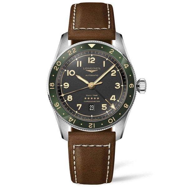 Longines SPIRIT ZULU TIME 42mm Men's GMT Watch | Anthracite Dial