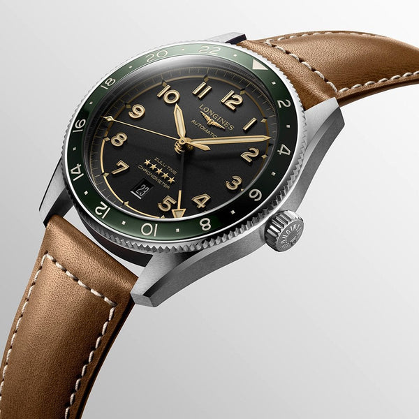Longines SPIRIT ZULU TIME 42mm Men's GMT Watch | Anthracite Dial