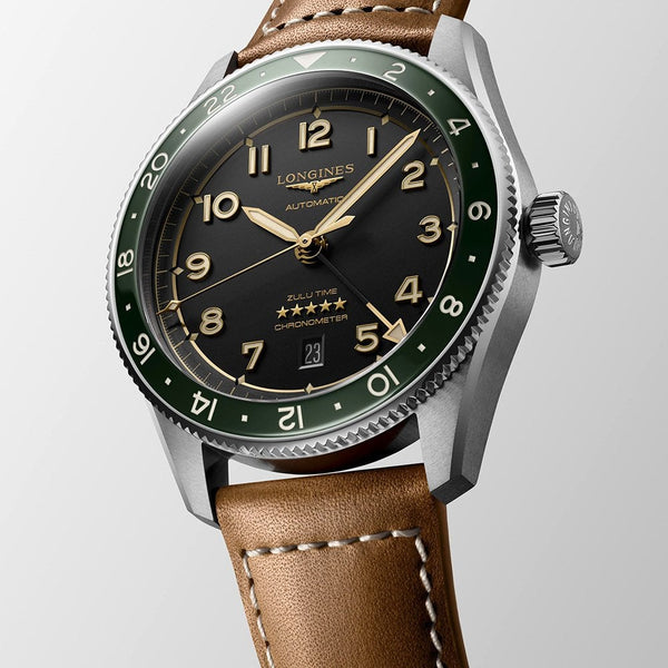 Longines SPIRIT ZULU TIME 42mm Men's GMT Watch | Anthracite Dial