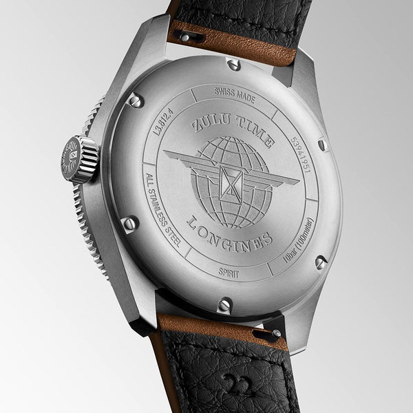 Longines SPIRIT ZULU TIME 42mm Men's GMT Watch | Anthracite Dial