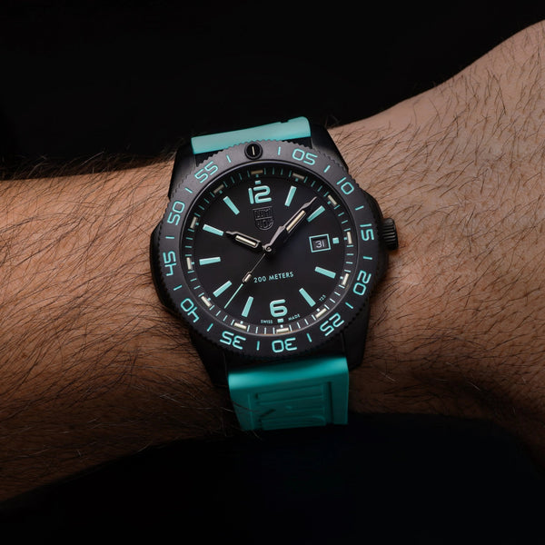 Luminox Limited Edition Pacific Diver Teal Rubber Strap Watch
