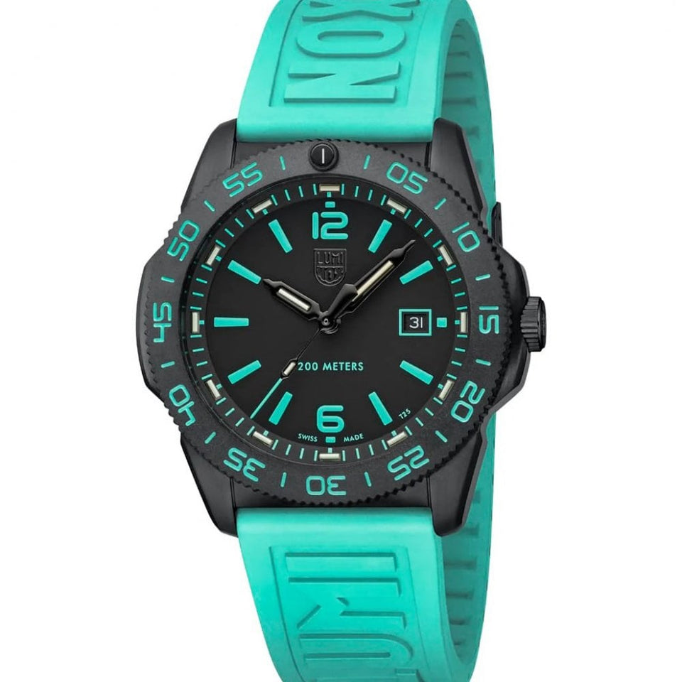 Luminox Limited Edition Pacific Diver Teal Rubber Strap Watch