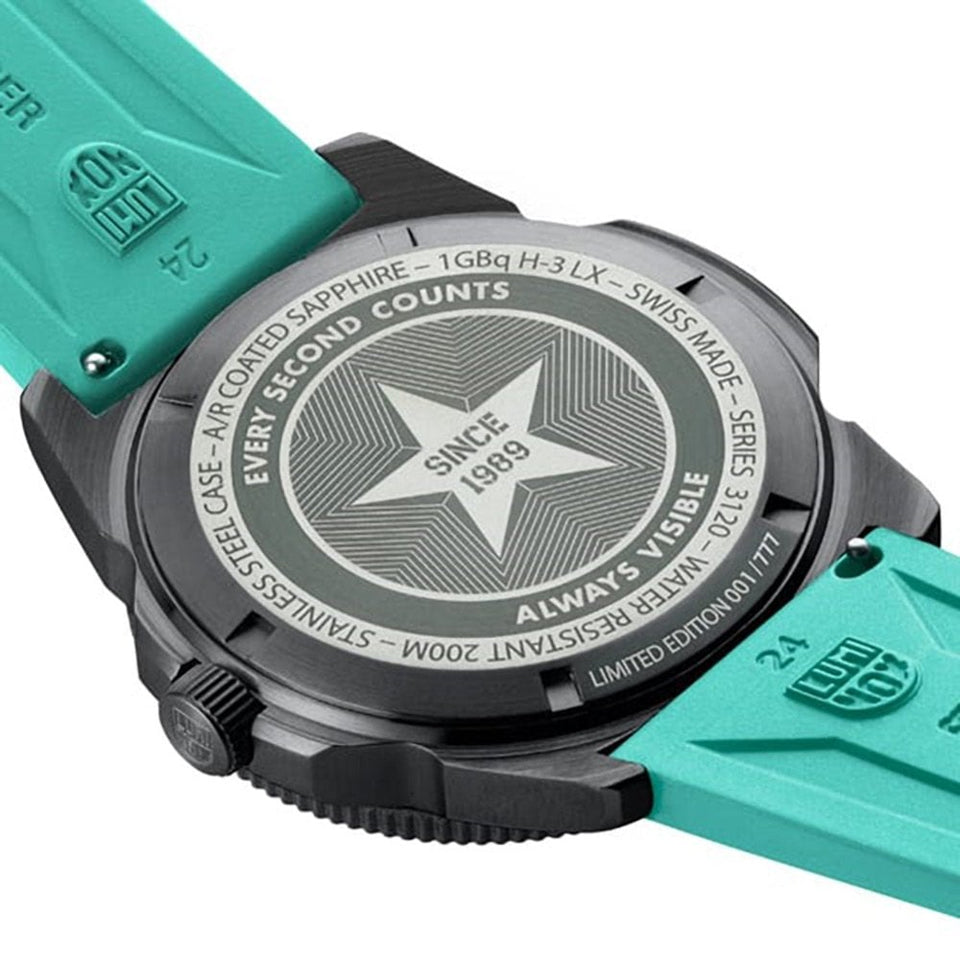 Luminox Limited Edition Pacific Diver Teal Rubber Strap Watch