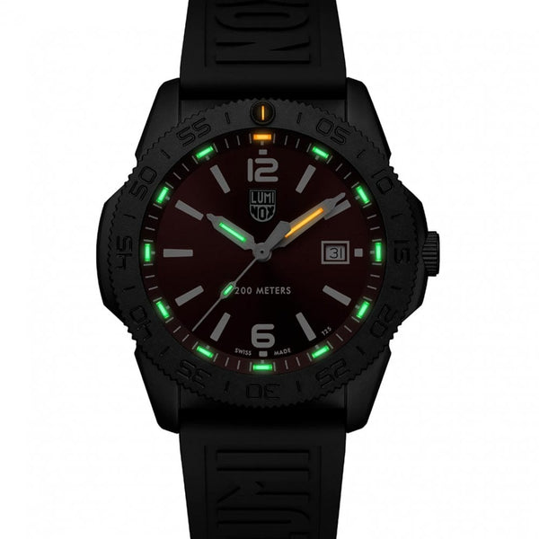 Luminox Men's Pacific Diver 44mm Red Dial Rubber Strap Watch