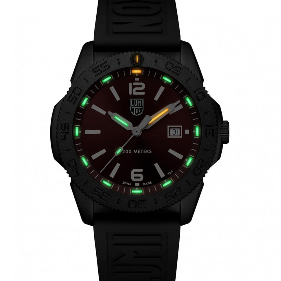 Luminox Men's Pacific Diver 44mm Red Dial Rubber Strap Watch