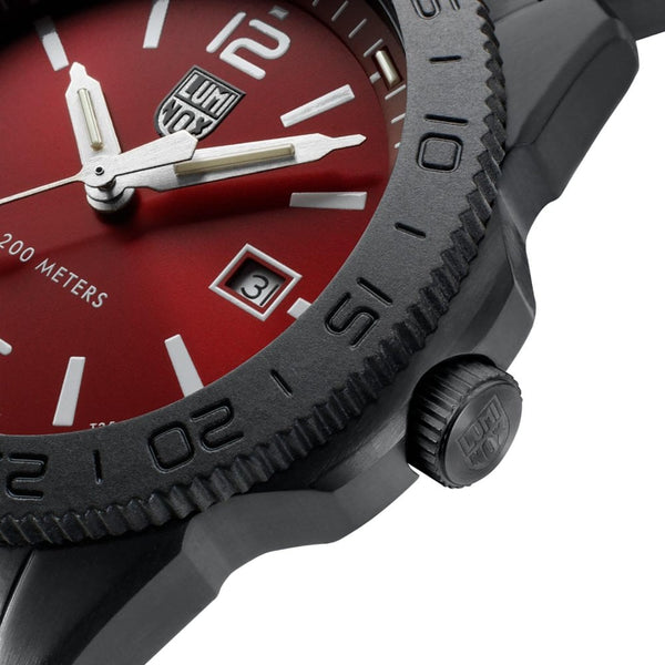 Luminox Men's Pacific Diver 44mm Red Dial Rubber Strap Watch