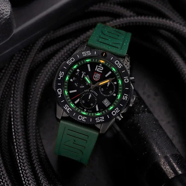 Luminox Men's Pacific Diver Chrono Green Rubber Strap Watch