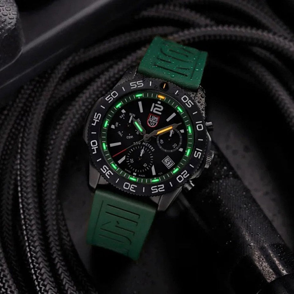 Luminox Men's Pacific Diver Chrono Green Rubber Strap Watch
