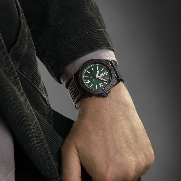 Luminox Men's Pacific Diver Green Dial Rubber Strap Watch