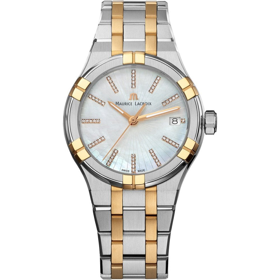 Maurice Lacroix AIKON 35mm Ladies Two Tone Watch | Mother of Pearl