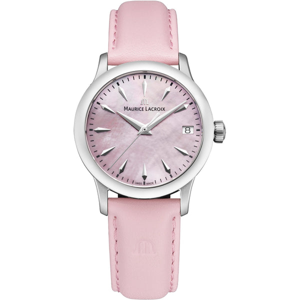 Maurice Lacroix Ladies 1975 33mm Mother of Pearl Pink Strap Watch