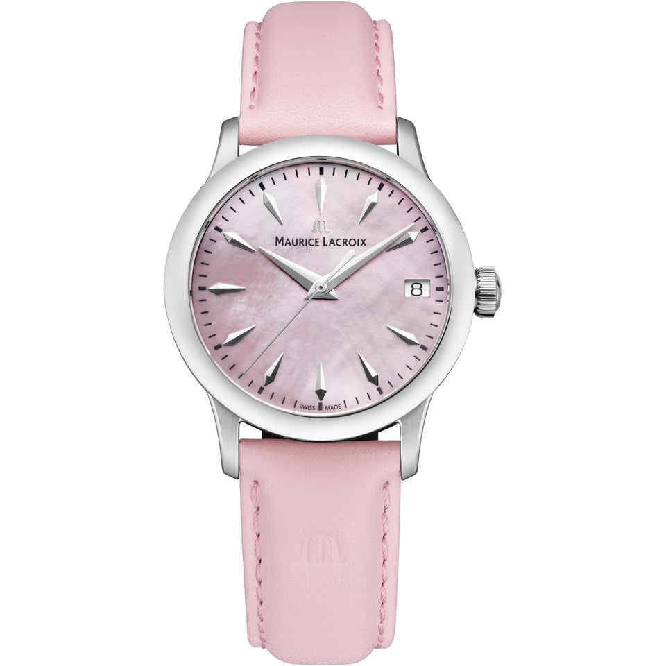 Maurice Lacroix Ladies 1975 33mm Mother of Pearl Pink Strap Watch