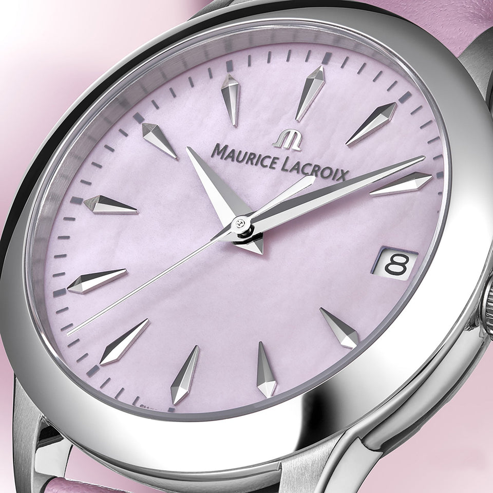 Maurice Lacroix Ladies 1975 33mm Mother of Pearl Pink Strap Watch