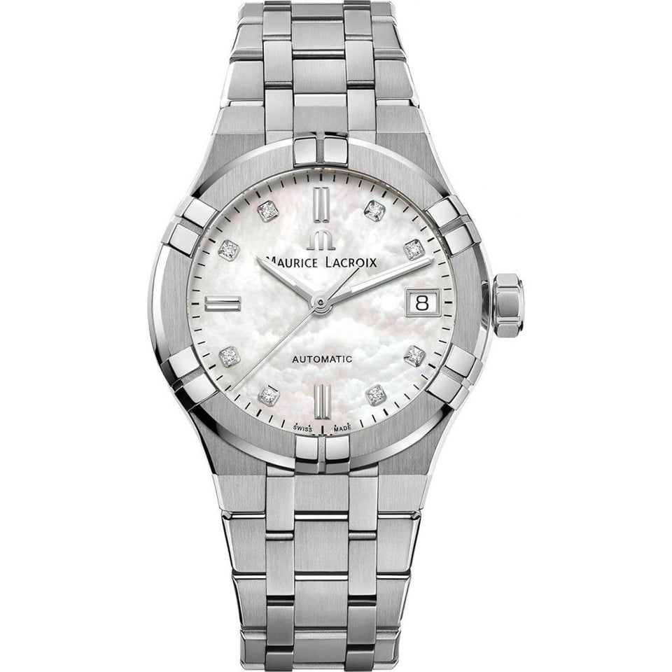 Maurice Lacroix Ladies AIKON 35mm Diamond White Mother of Pearl Automatic Watch