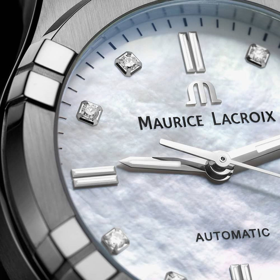 Maurice Lacroix Ladies AIKON 35mm Diamond White Mother of Pearl Automatic Watch