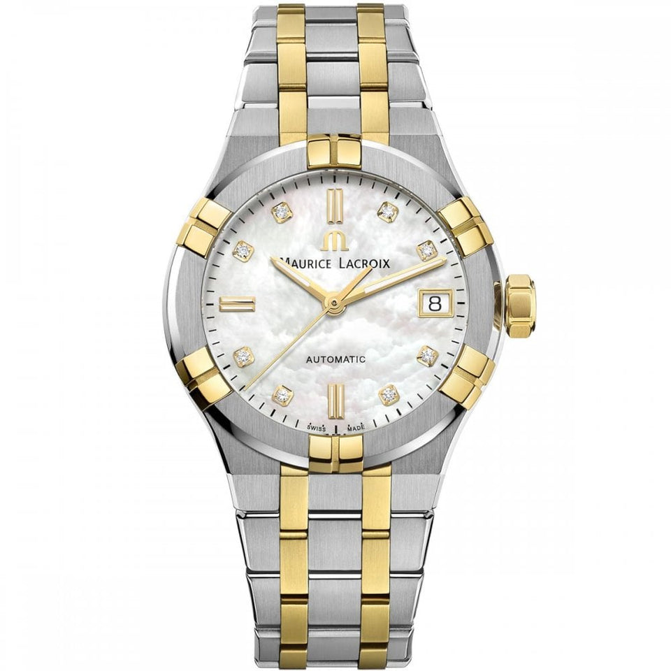 Maurice Lacroix Ladies AIKON Diamond Automatic Two Tone Watch | 35mm