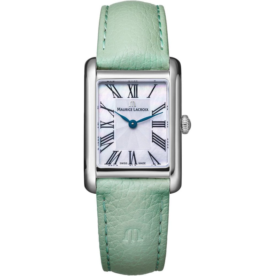 Maurice Lacroix Ladies Fiaba Square 24mm Green Leather Watch