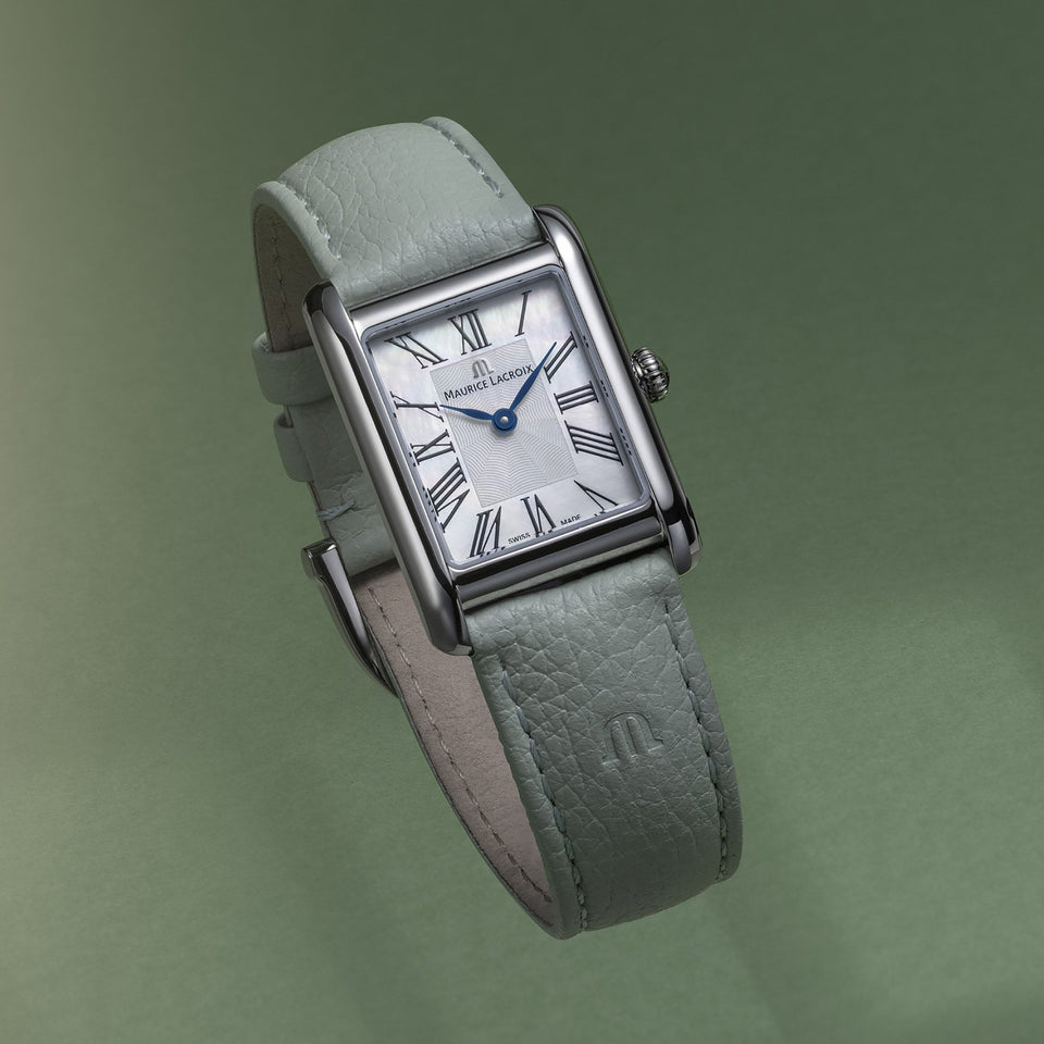 Maurice Lacroix Ladies Fiaba Square 24mm Green Leather Watch