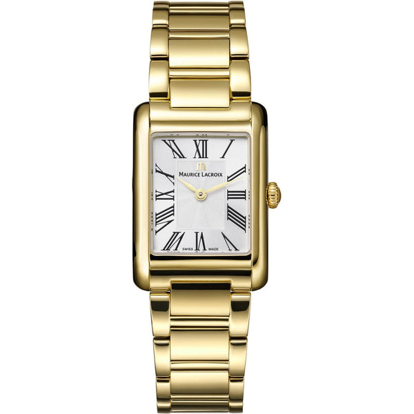 Maurice Lacroix Ladies Fiaba Square 24mm Silver Dial Gold Colour Watch